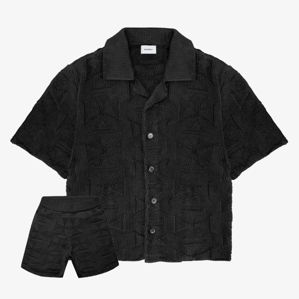 MONO CROSS KNIT SET BLACK Online