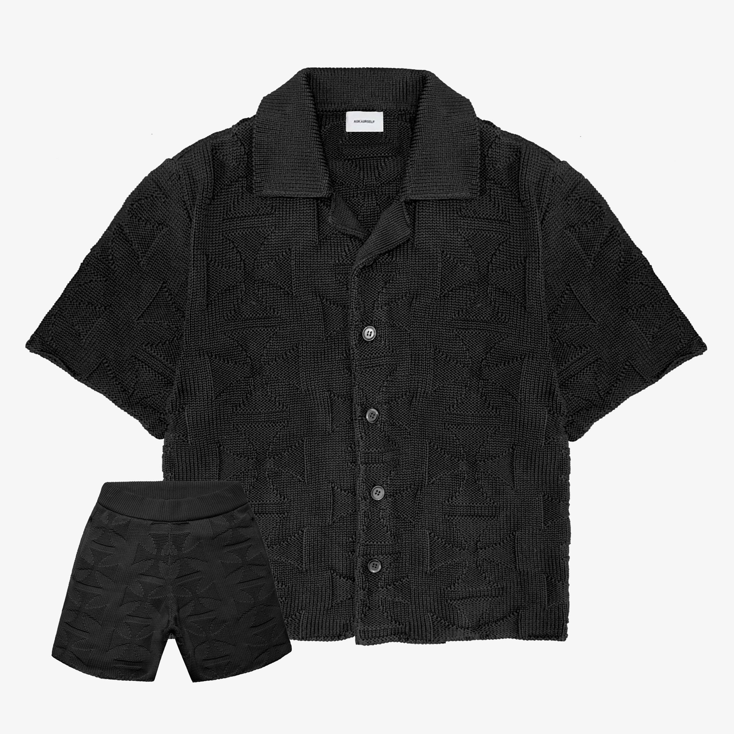 MONO CROSS KNIT SET BLACK Online