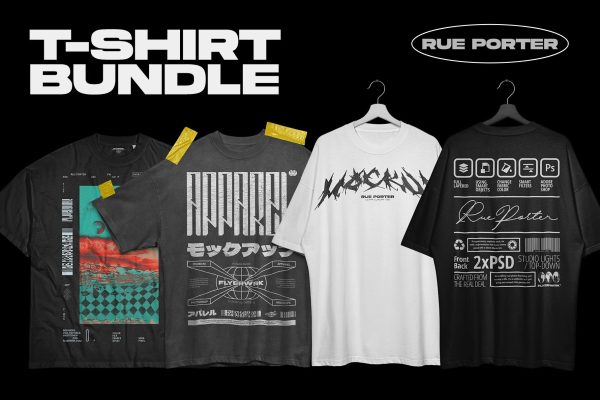 Rue Porter T-shirt Mockup - Bundle Jetzt online