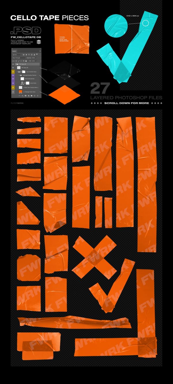 Isolated Adhesive Tape pieces Mode – Bild 3