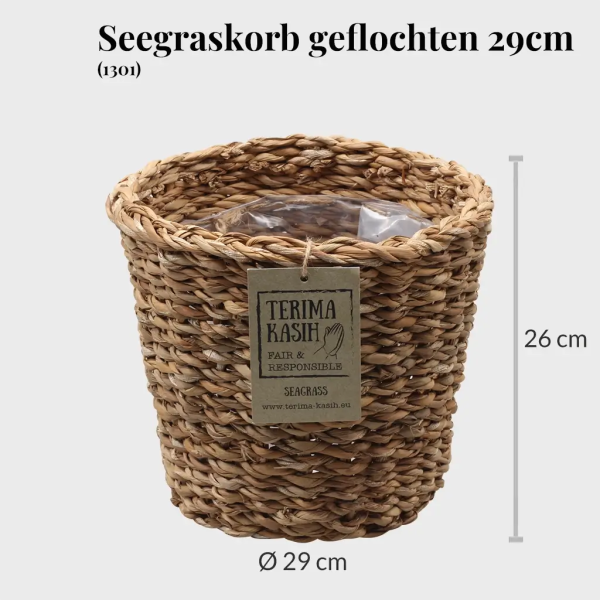 Seegraskorb geflochten 29cm mit Pflanzenständer Zu verkaufen – Bild 3
