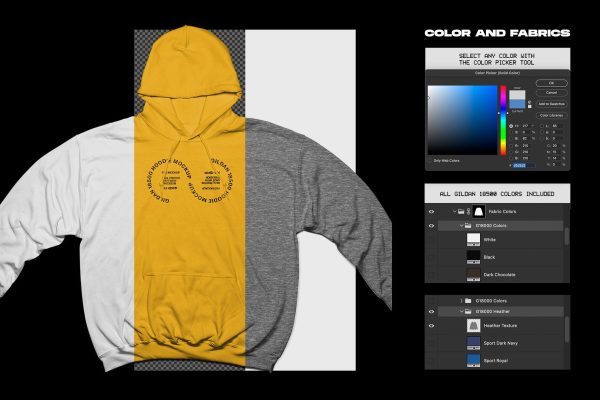 Gildan 18500 Hoodie Mockup - Wide arms Schn?ppchen – Bild 5