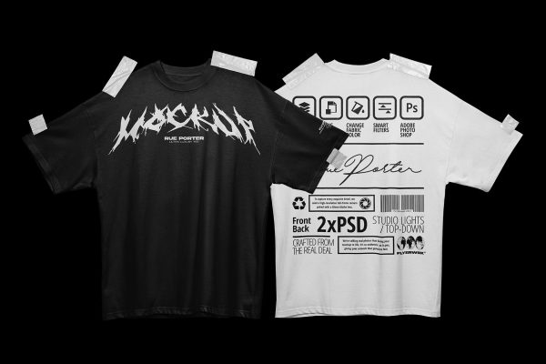 Rue Porter T-shirt Mockup - Taped Online – Bild 2