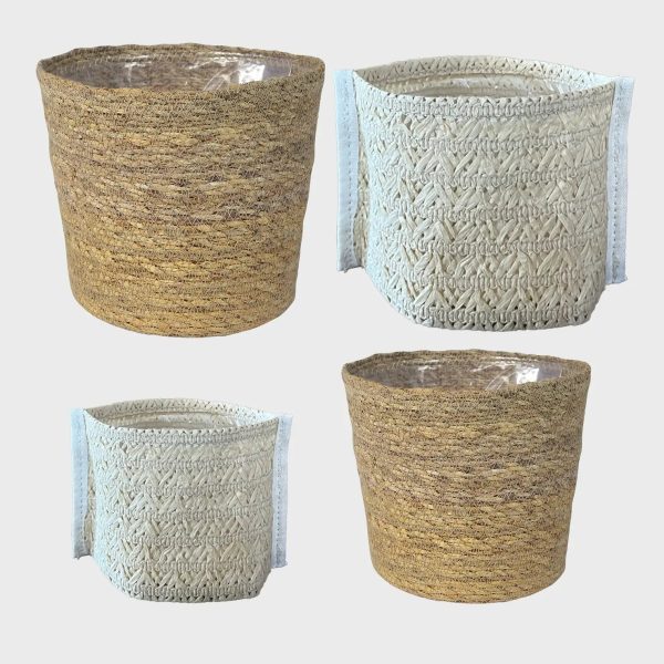 4er Übertopfset 2L 1M 1S Beige Natur Online-Verkauf