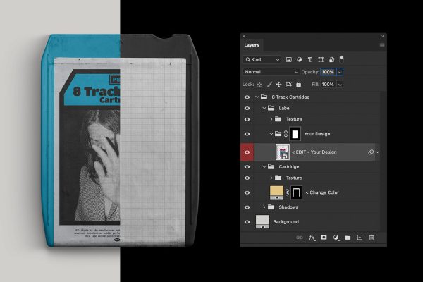 8-Track Cartridge Mockup Im Angebot – Bild 2