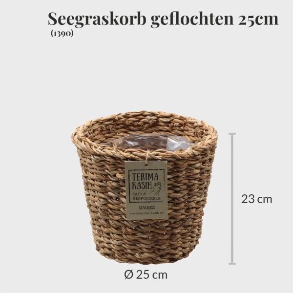 Seegraskorb Geflochten 25cm mit Lichterkette 100LED Rabatt – Bild 3