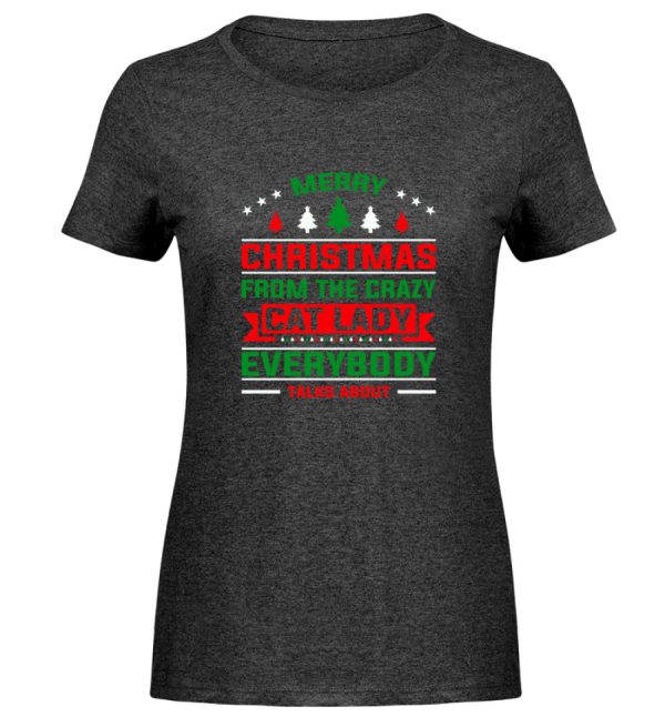 Merry Christmas from the crazy cat lady  - Damen Melange Shirt Mode – Bild 4