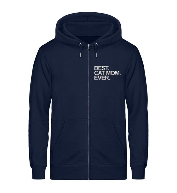 Best. Cat Mom. Ever.  - Unisex Organic Zipper mit Stick ST ST Verkauf – Bild 3