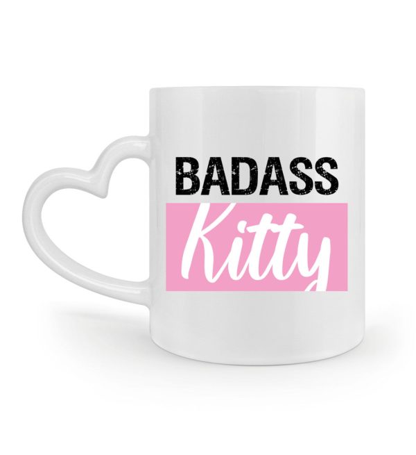 Badass kitty  - Herzhenkel Tasse Rabatt