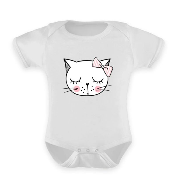 Lustiges Katzengesicht mit Schleife  - Baby Body Schn?ppchen – Bild 3