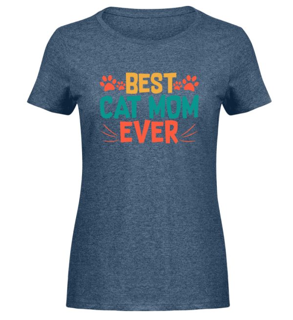 Best cat mom ever bunt  - Damen Melange Shirt Online – Bild 3