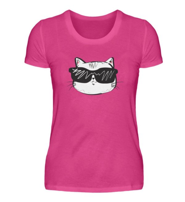 Coole Katze mit Sonnenbrille  - Damen Premiumshirt Schn?ppchen – Bild 2