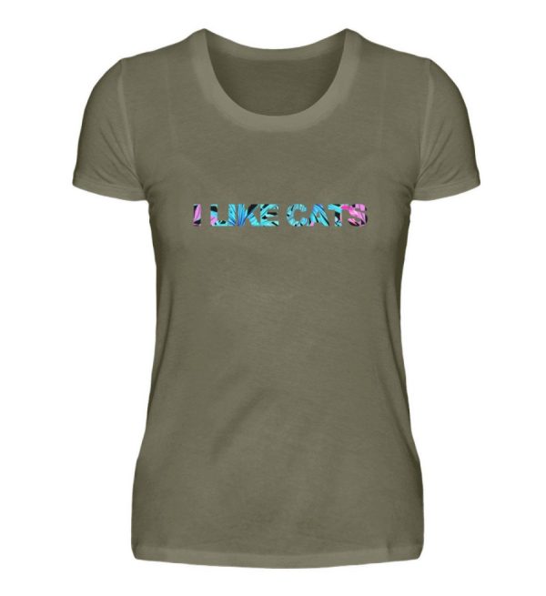I like cats bunte Pflanzen  - Damen Premiumshirt Online-Schn?ppchen – Bild 5