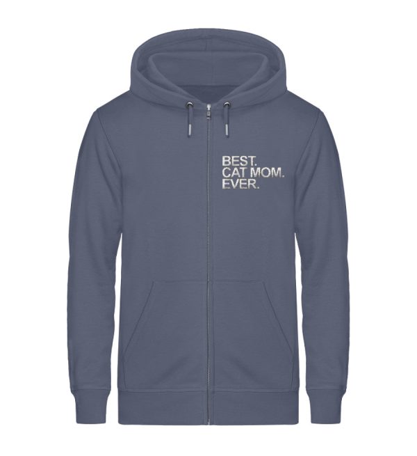 Best. Cat Mom. Ever.  - Unisex Organic Zipper mit Stick ST ST Verkauf – Bild 4