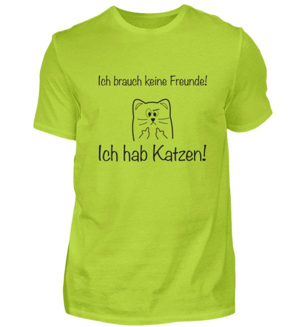 Ich brauch keine Freunde! Ich hab Katzen! schwarz  - Herren Premiumshirt Angebot – Bild 4