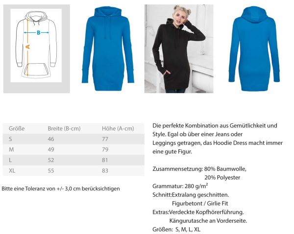 Ich brauch keine Freunde! Ich hab Katzen! schwarz  - Damen Hoodie-Kleid Zu verkaufen – Bild 2