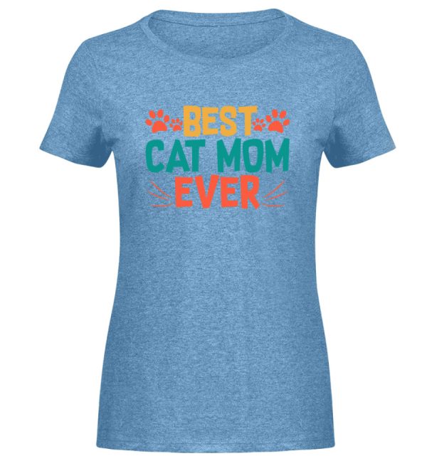 Best cat mom ever bunt  - Damen Melange Shirt Online – Bild 2