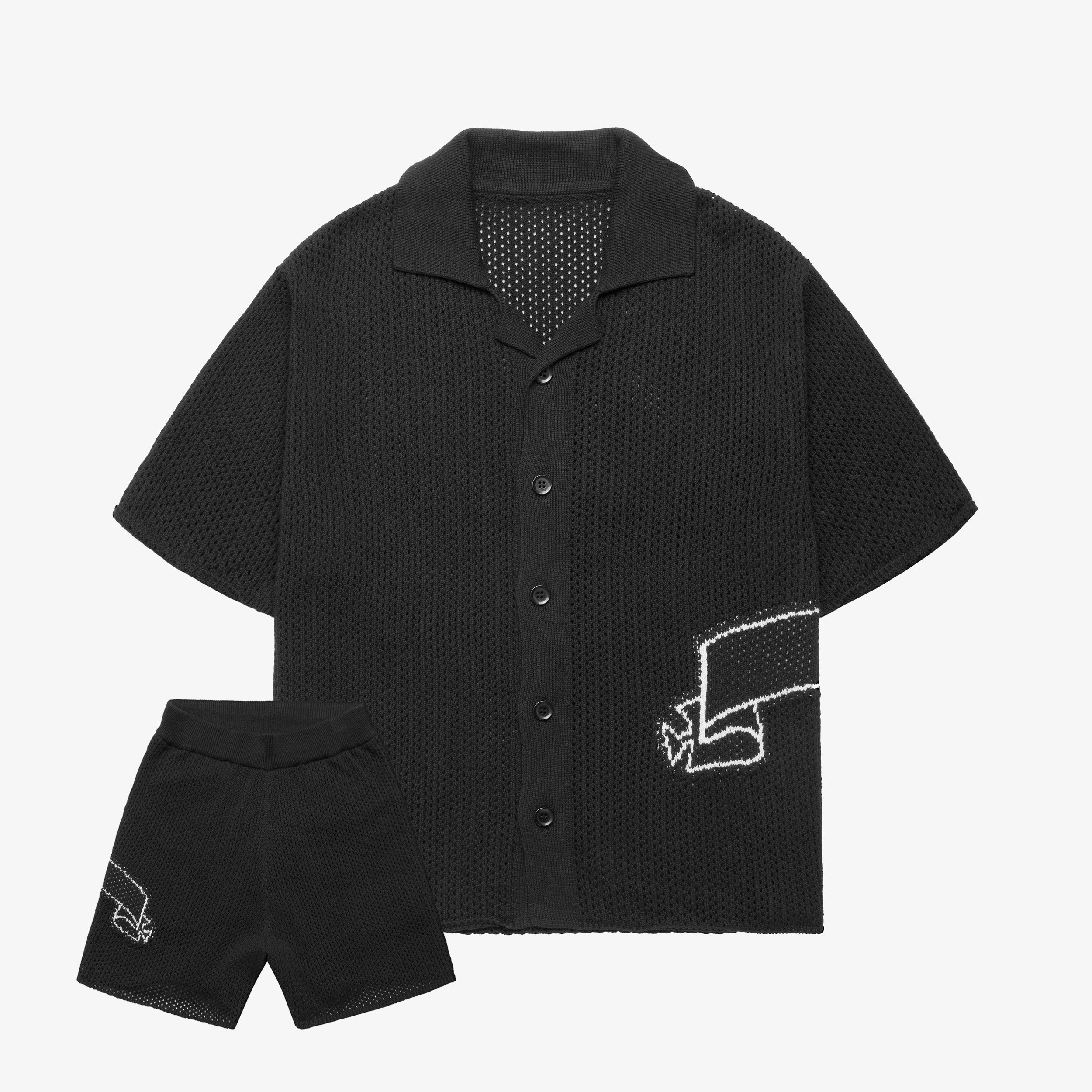 BANNED CROCHET KNIT SET BLACK Rabatt