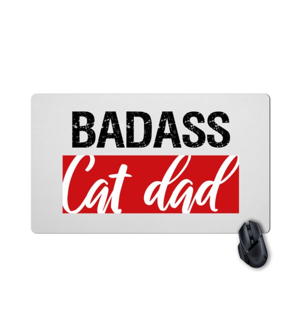 Badass cat dad  - Gaming Mousepad Medium Mode