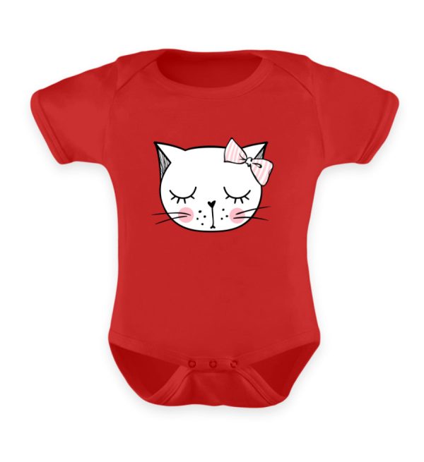 Lustiges Katzengesicht mit Schleife  - Baby Body Schn?ppchen – Bild 4