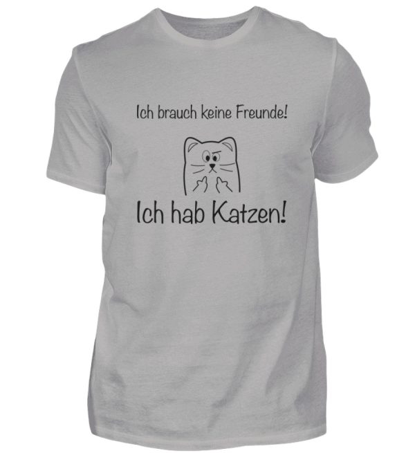 Ich brauch keine Freunde! Ich hab Katzen! schwarz  - Herren Premiumshirt Angebot – Bild 2