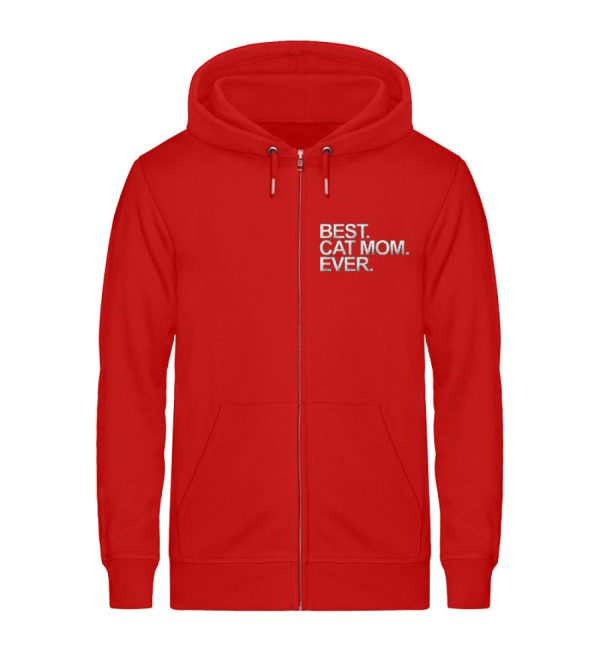 Best. Cat Mom. Ever.  - Unisex Organic Zipper mit Stick ST ST Verkauf – Bild 2
