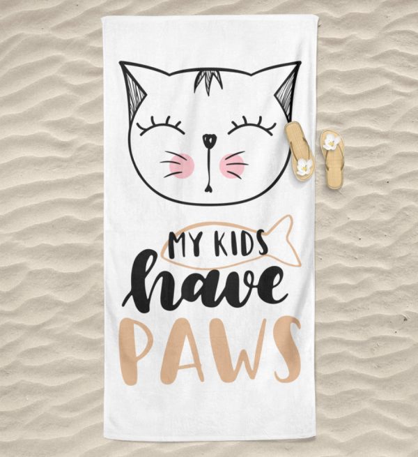My kids have paws Katzengesicht - High quality beach towel Online-Schn?ppchen