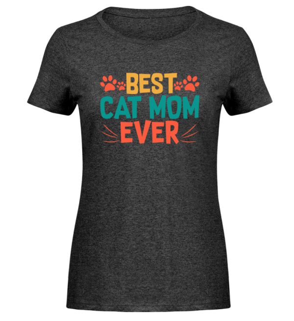 Best cat mom ever bunt  - Damen Melange Shirt Online – Bild 4