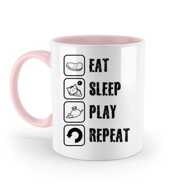 Eat sleep play repeat  - Zweifarbige Tasse Zu verkaufen