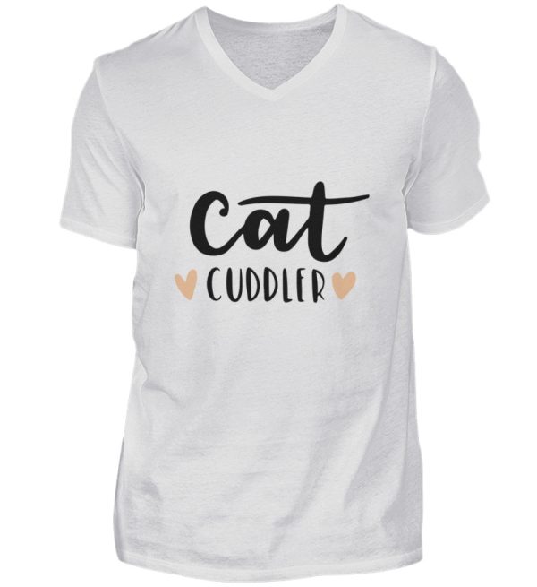 Cat cuddler  - Herren V-Neck Shirt Verkauf – Bild 3