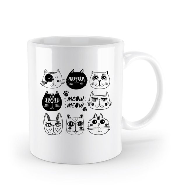 Lustige Katzenköpfe meow meow  - Standard Tasse Angebot – Bild 2