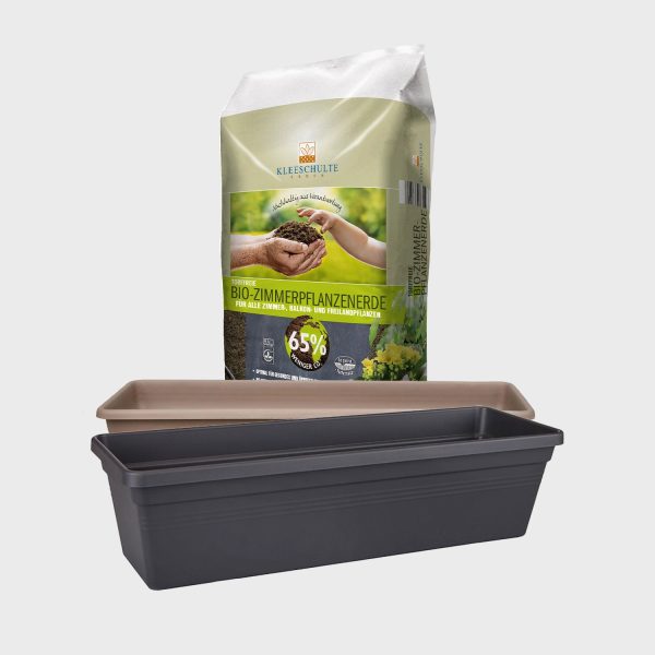 Balkonkasten 60cm mit Erde 10L Rabatt