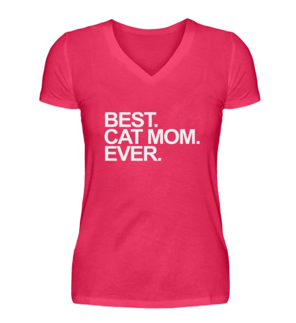 Best. Cat Mom. Ever.  - V-Neck Damenshirt Rabatt – Bild 2