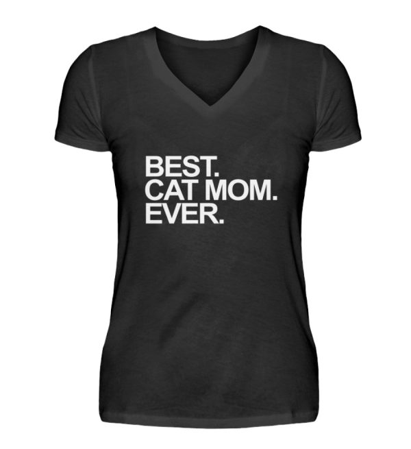 Best. Cat Mom. Ever.  - V-Neck Damenshirt Rabatt – Bild 3