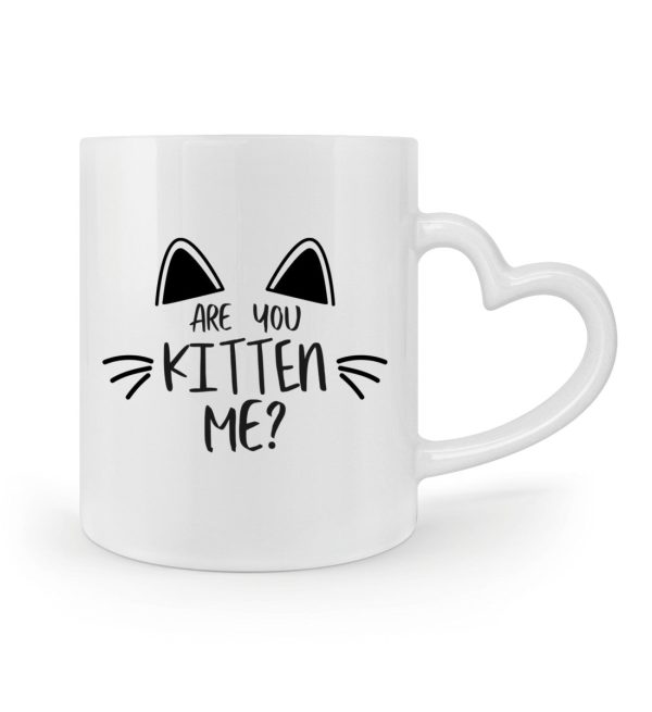 Are you kitten me?  - Herzhenkel Tasse Rabatt – Bild 2