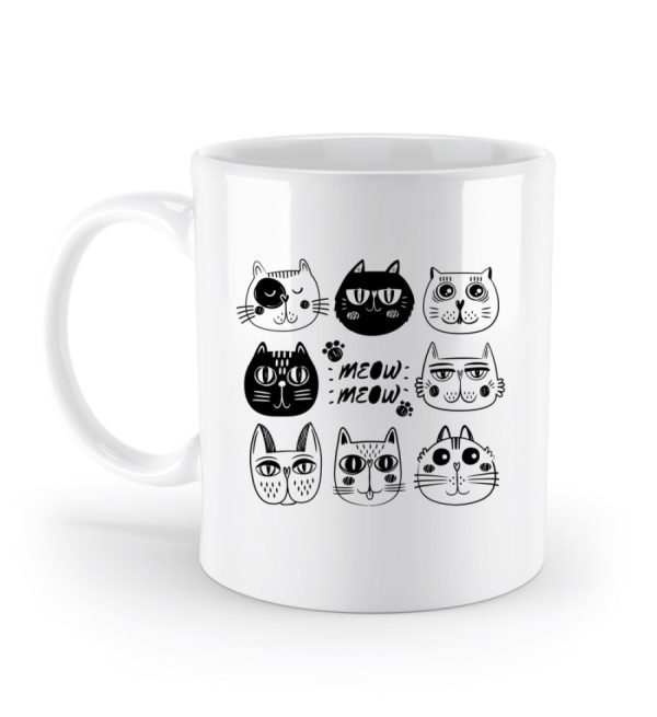 Lustige Katzenköpfe meow meow  - Standard Tasse Angebot