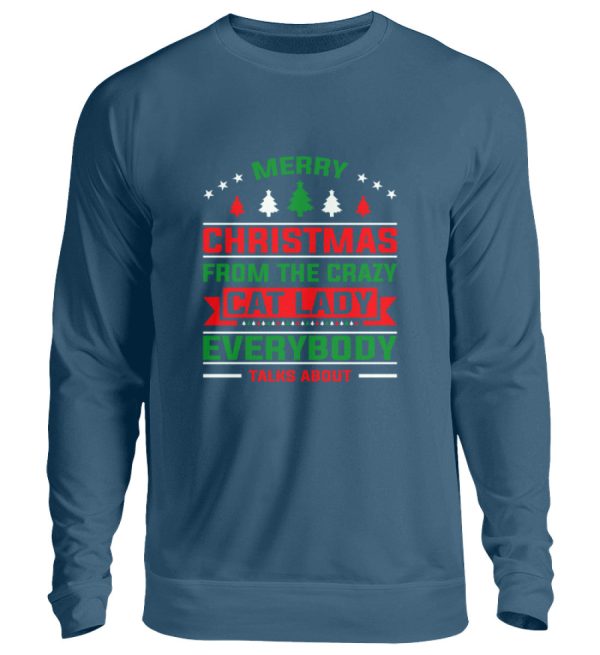 Merry christmas from the crazy cat lady  - Unisex Pullover Im Angebot – Bild 2