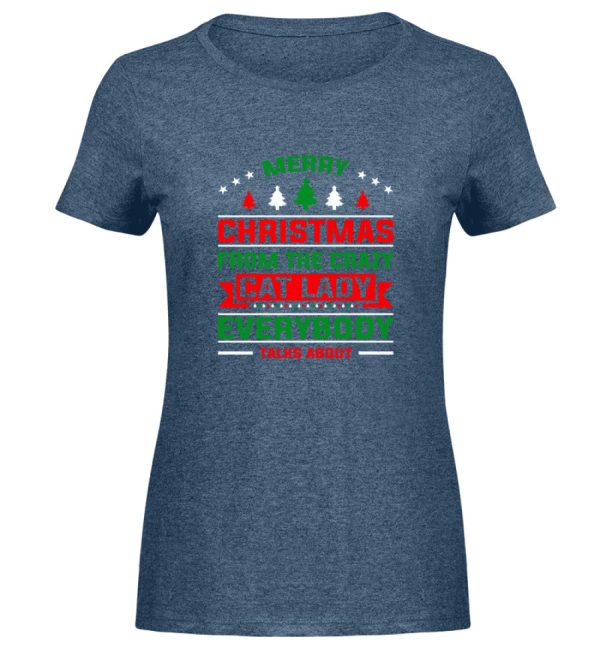 Merry Christmas from the crazy cat lady  - Damen Melange Shirt Mode