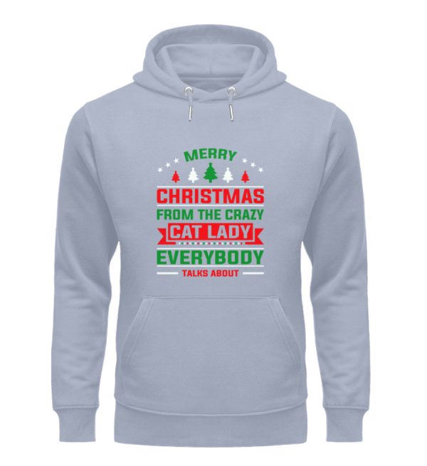 Merry christmas from the crazy cat lady  - Unisex Organic Hoodie Im Angebot – Bild 3