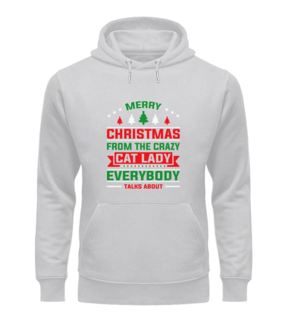 Merry christmas from the crazy cat lady  - Unisex Organic Hoodie Im Angebot – Bild 5
