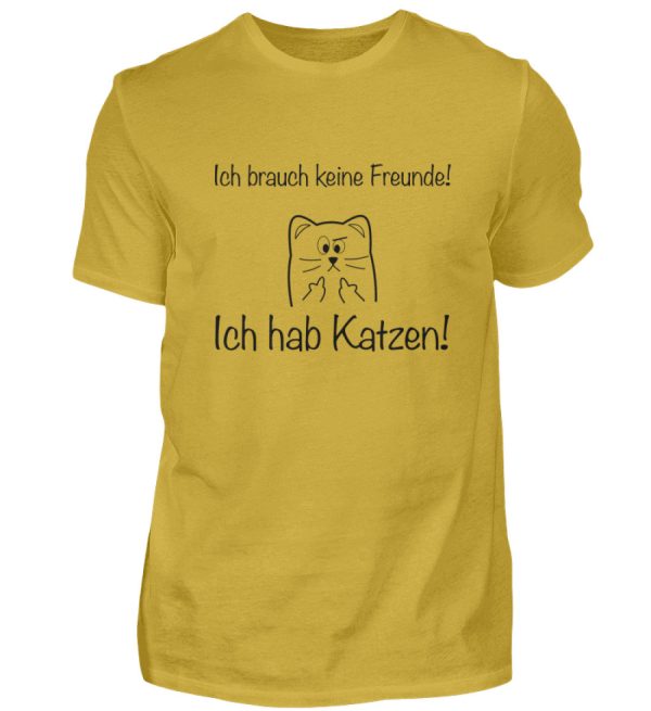 Ich brauch keine Freunde! Ich hab Katzen! schwarz  - Herren Premiumshirt Angebot – Bild 5
