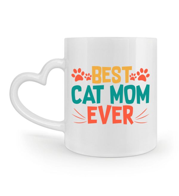 Best cat mom ever bunt  - Herzhenkel Tasse Schn?ppchen