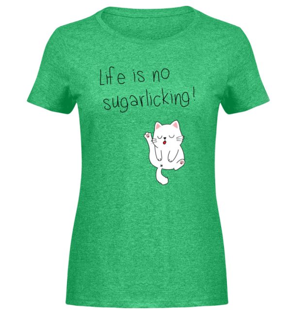 Life is no sugarlicking  - Damen Melange Shirt Angebot – Bild 4