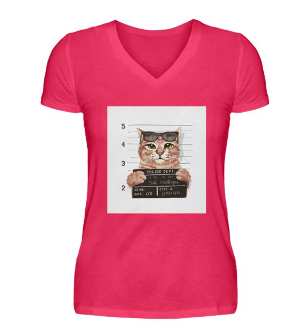 Criminal cat  - V-Neck Damenshirt Schn?ppchen – Bild 3