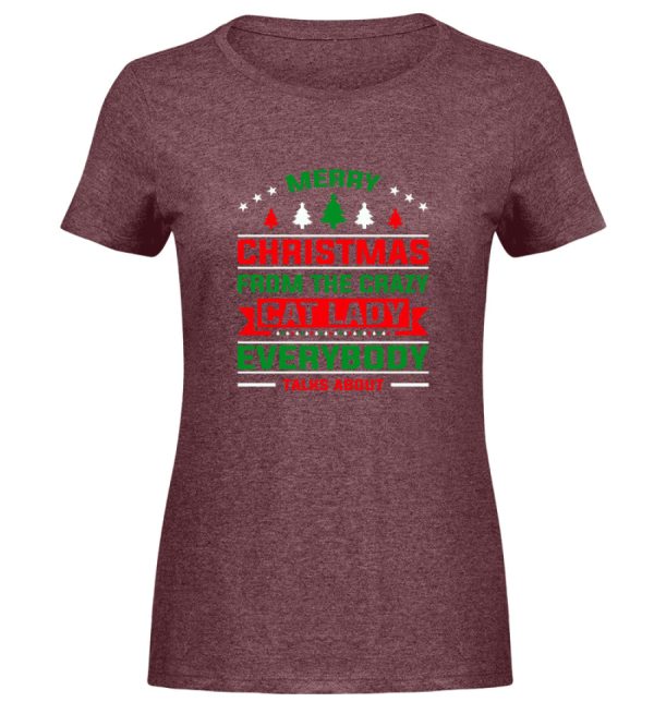 Merry Christmas from the crazy cat lady  - Damen Melange Shirt Mode – Bild 3