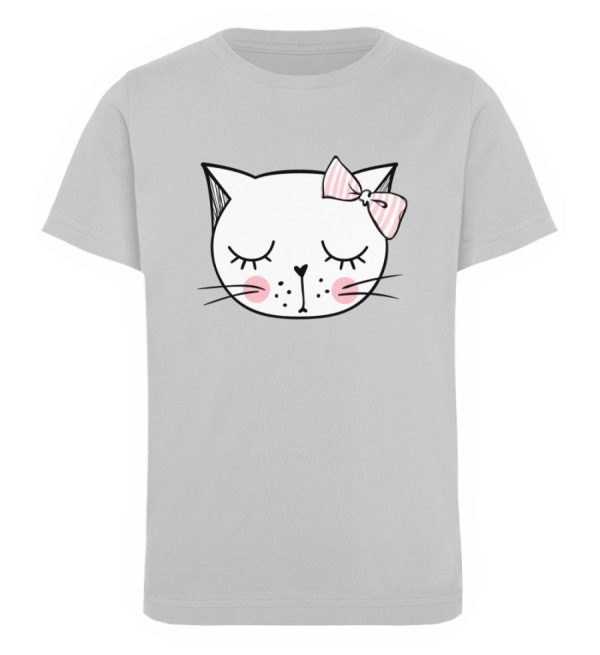 Lustiges Katzengesicht mit Schleife  - Kinder Organic T-Shirt Jetzt online – Bild 3