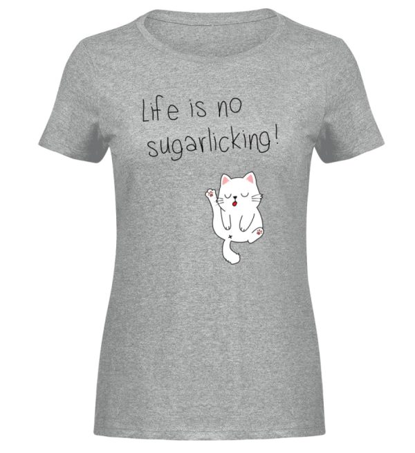 Life is no sugarlicking  - Damen Melange Shirt Angebot – Bild 3
