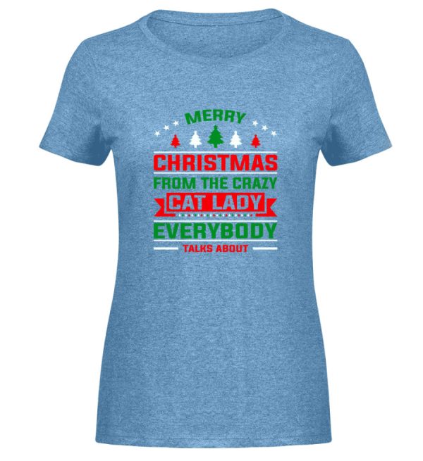 Merry Christmas from the crazy cat lady  - Damen Melange Shirt Mode – Bild 5