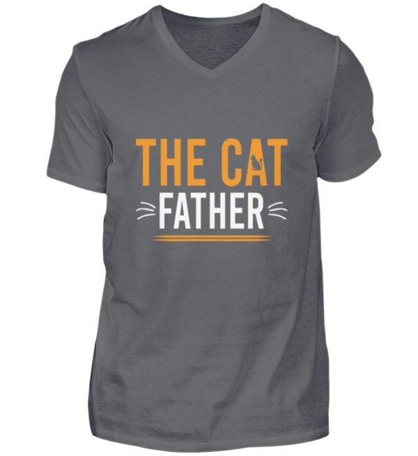 The Cat Father  - Herren V-Neck Shirt Im Angebot – Bild 5