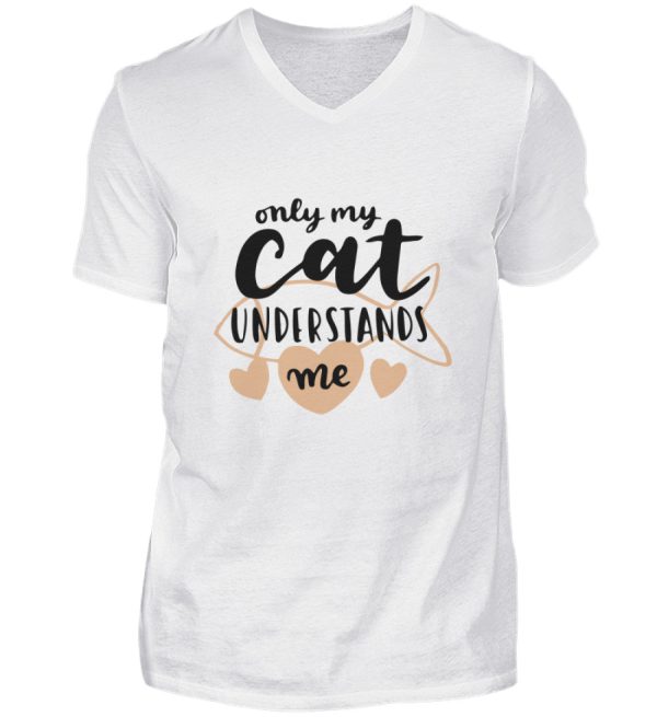 Only my cat understands me  - Herren V-Neck Shirt Online-Verkauf – Bild 2